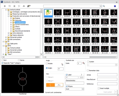 Electrical symbol library to IEC and NFPA